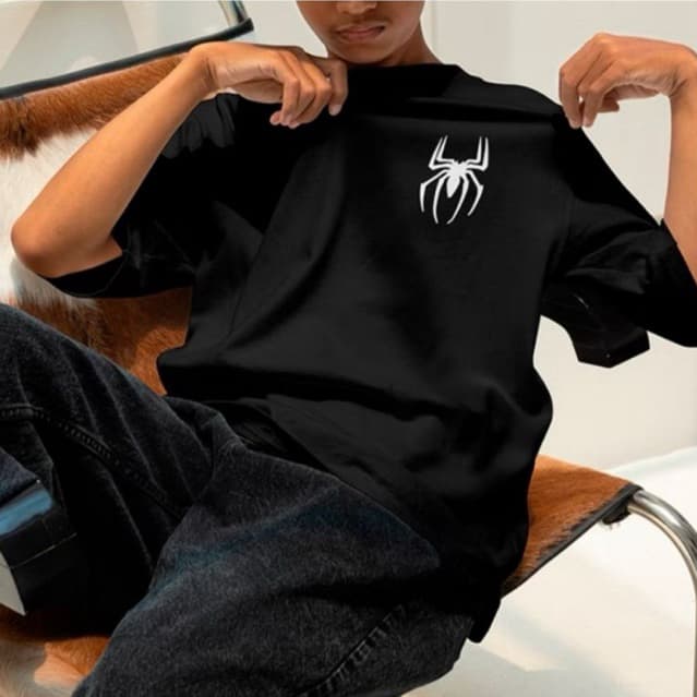 camiseta aranha streetwear unissex 100% algodão miranha