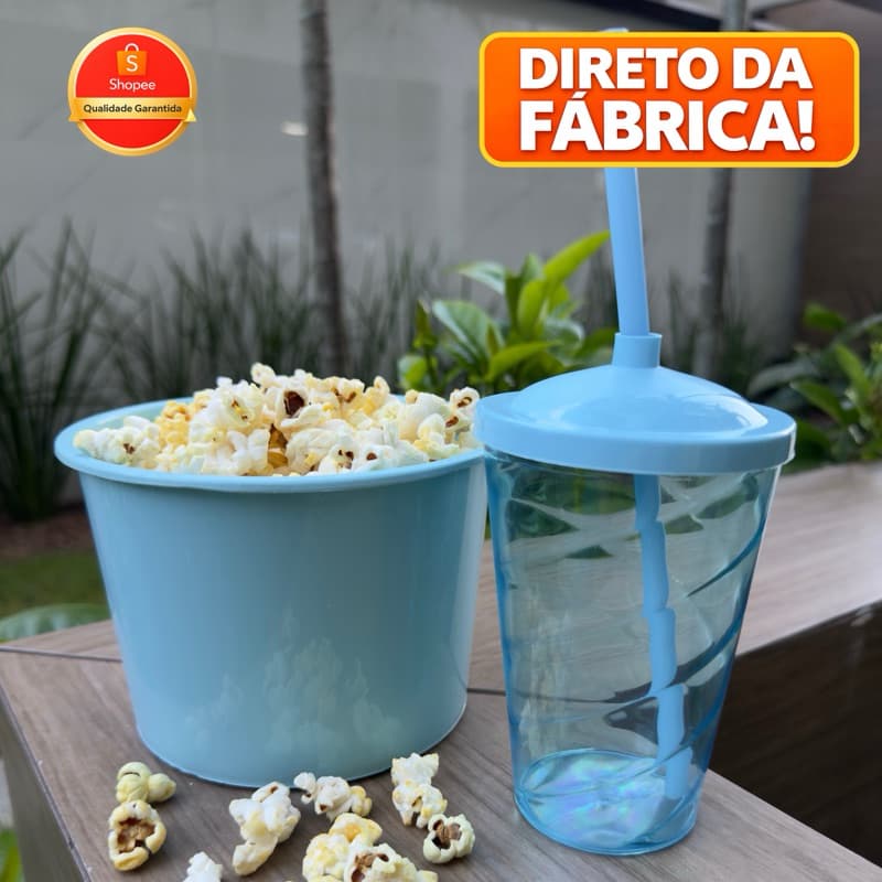 KIT Cinema • 20 Copo Twistter + 20 Balde de pipoca | Festas e Lembrancinhas