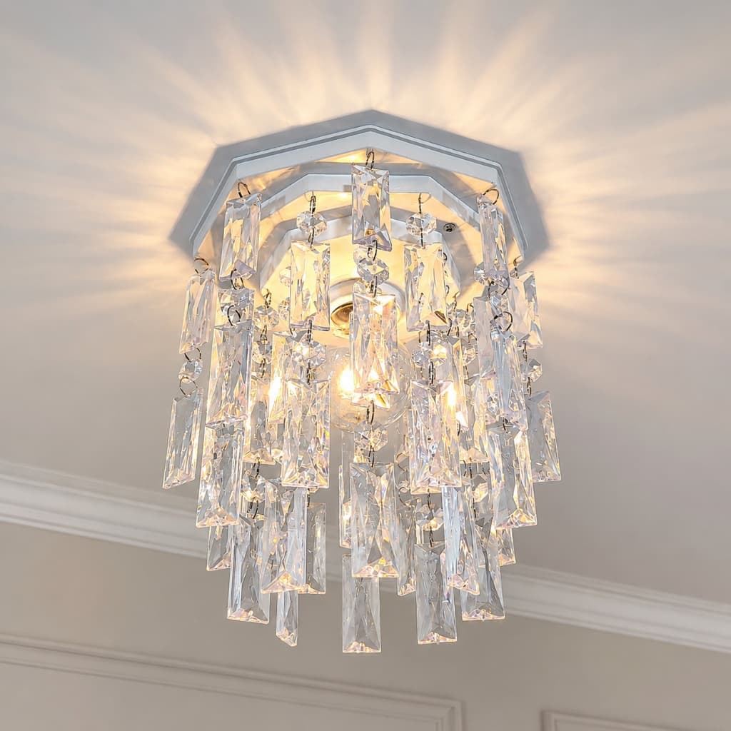 Luminária para Cozinha Sala Pequena Lustre de Cristal Acrílico Decorar Plafon Decoração Iluminação