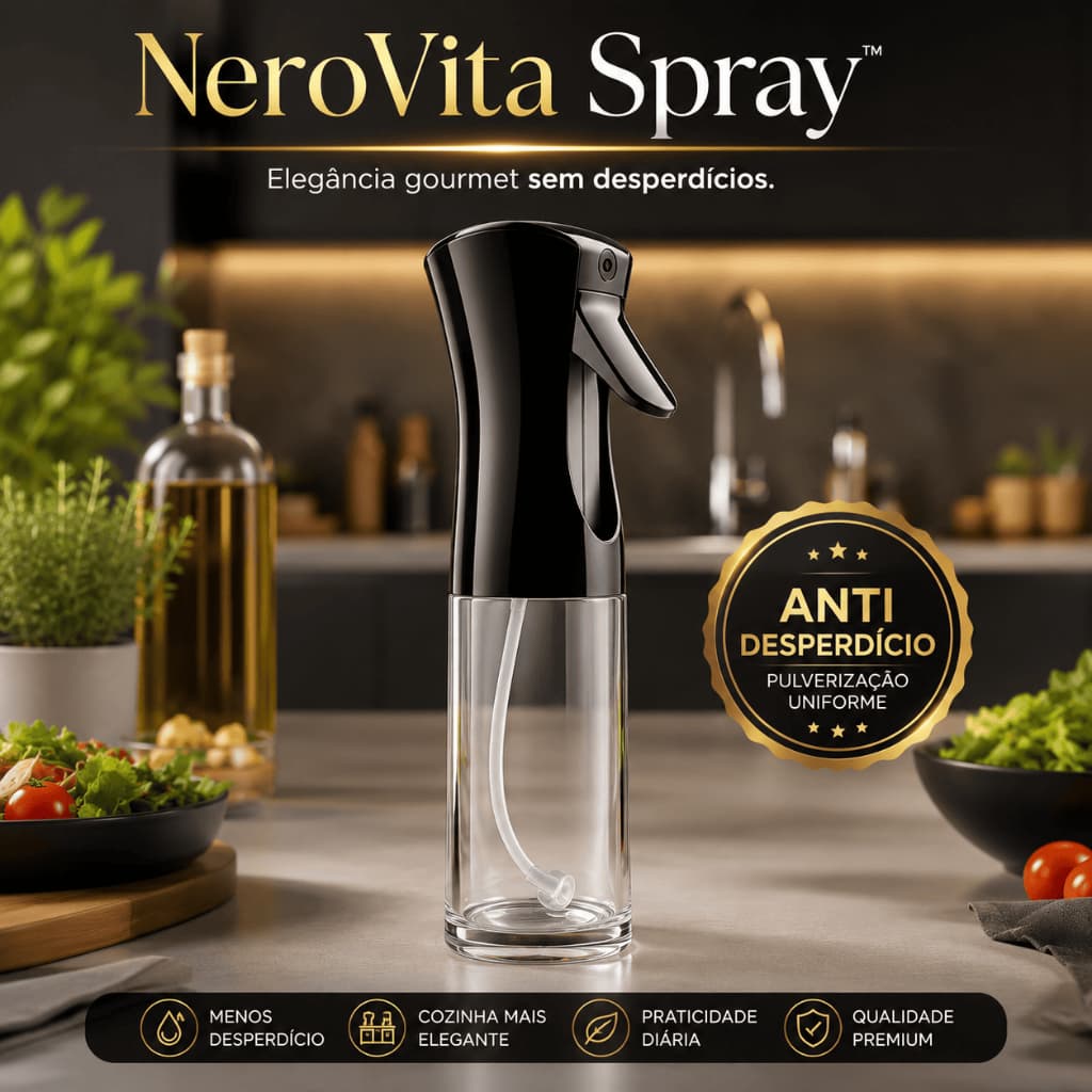Borrifador de Azeite Spray 180ml NeroVita Galheteiro Gourmet Cozinha Premium