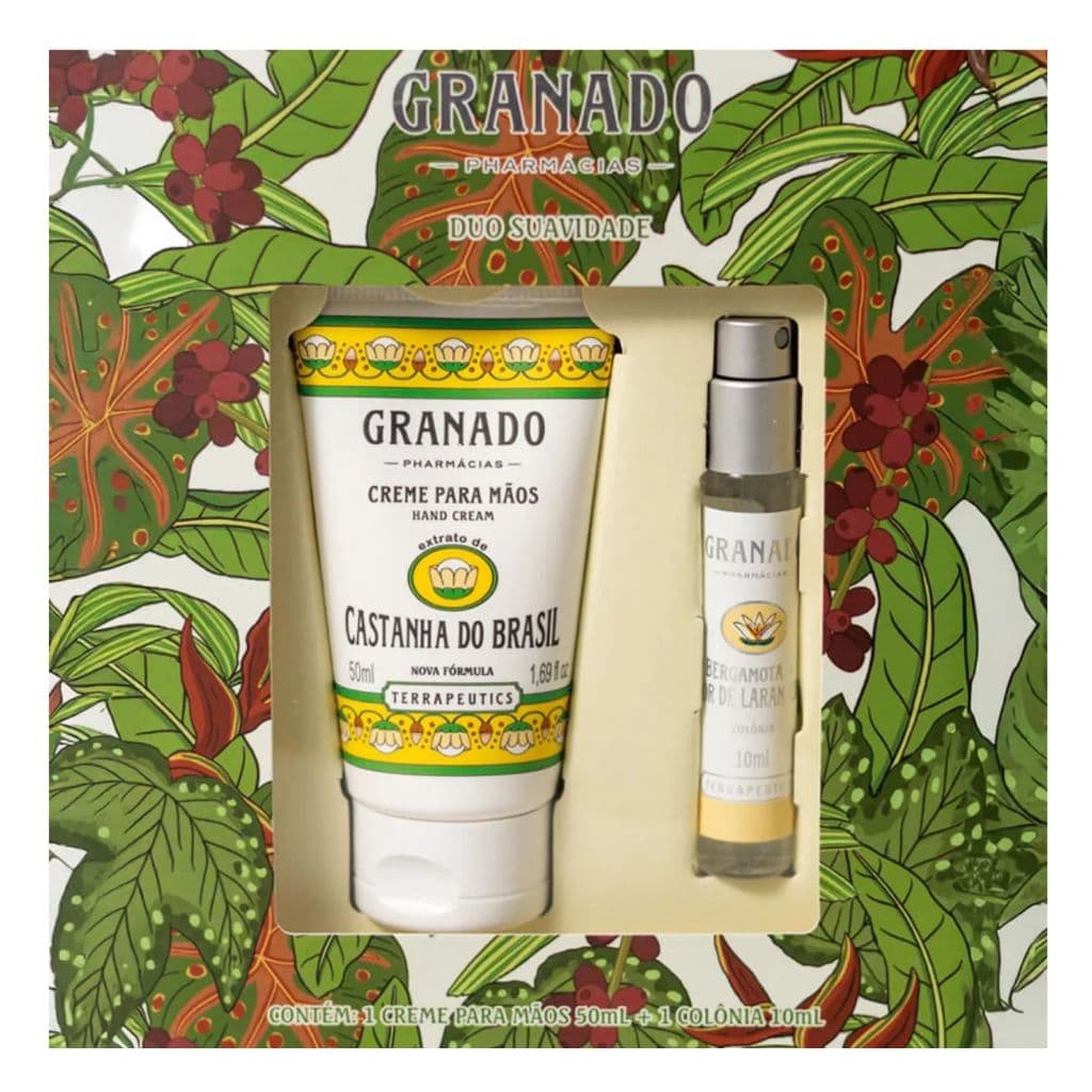 Kit Presente Granado Duo Suavidade: Creme para Mãos e Colônia com Bergamota e Castanha do Brasil