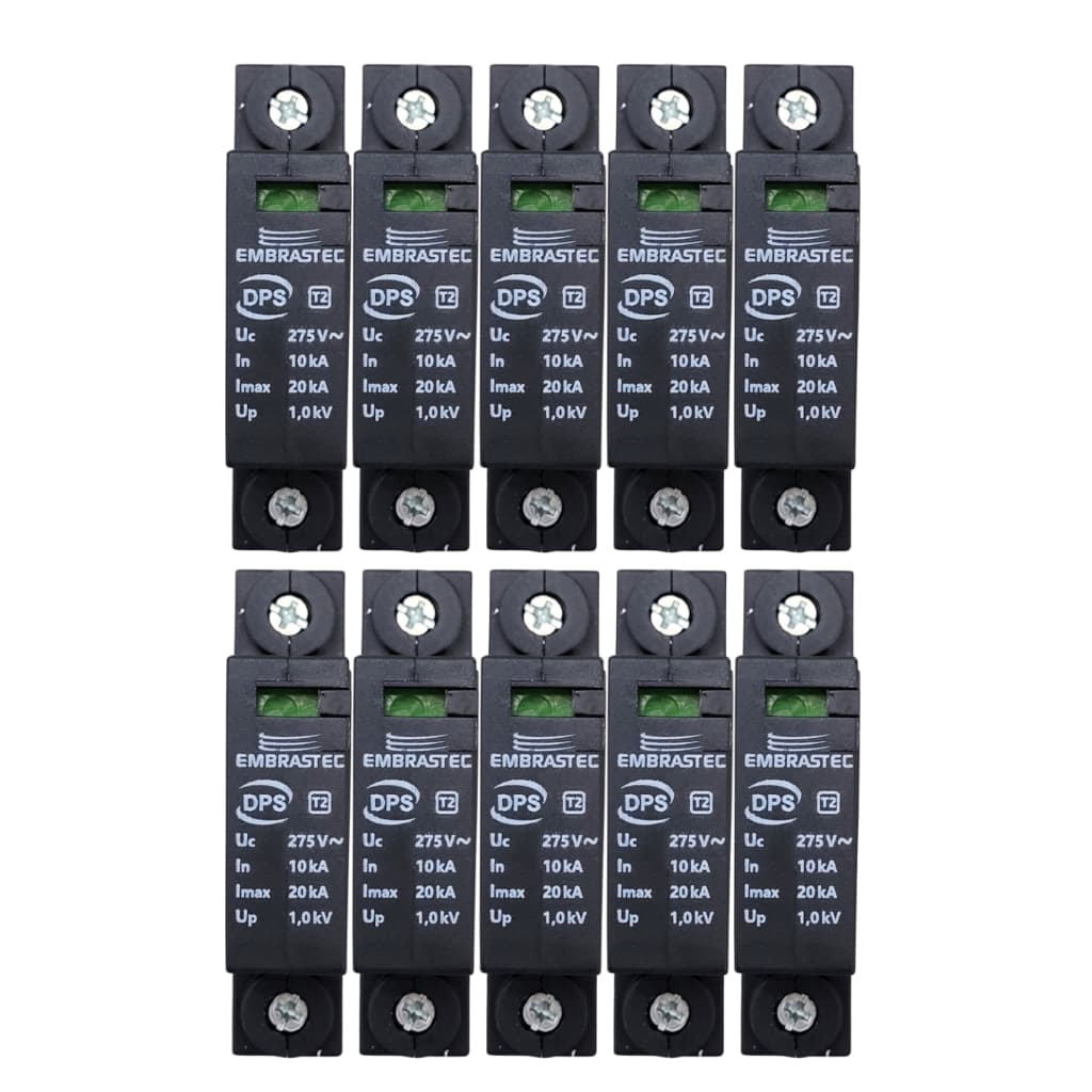 Kit Com 10 DPS Dispositivo Protetor de Surto Embrastec 275v/20ka