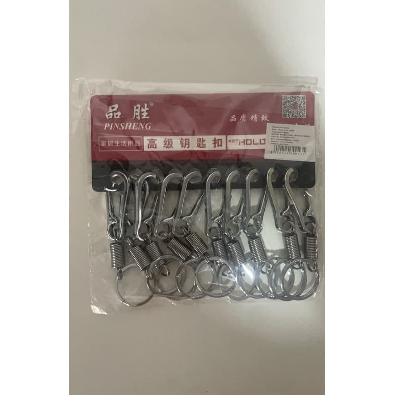 chaveiro metal mosquetão cartela com 10