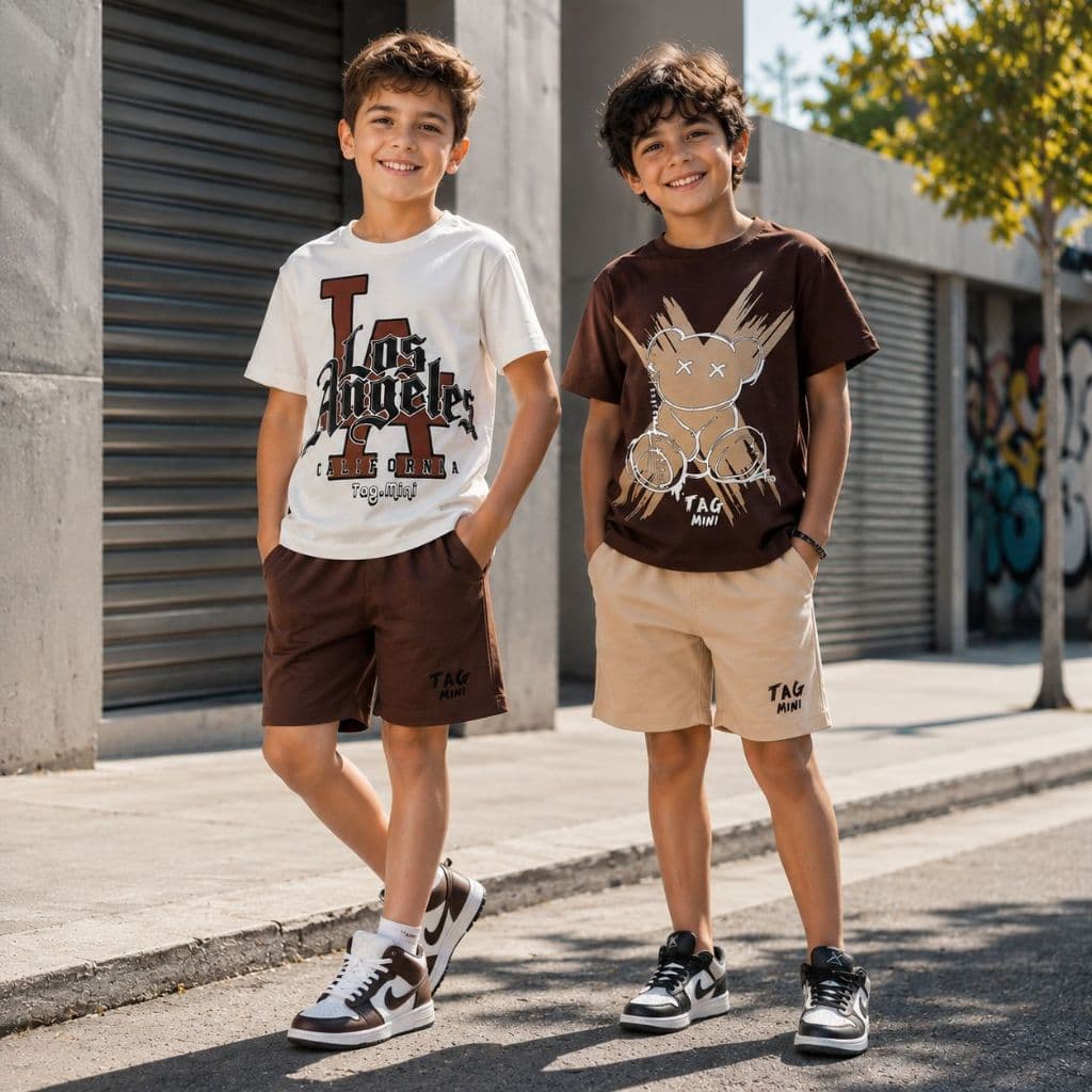 Kit 2 Conjuntos Infantil de Menino qualidade premium para o verão com estilo do 2 ao 14 anos