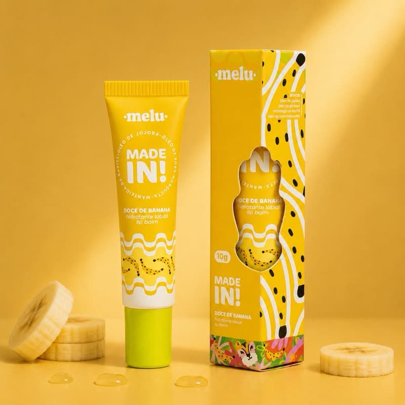 Lip Balm Doce de Banana Hidratante Labial Melu