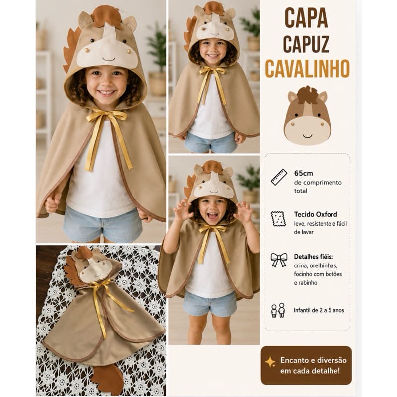 Capa Infantil Cavalinho/Cavalo/fazendinha