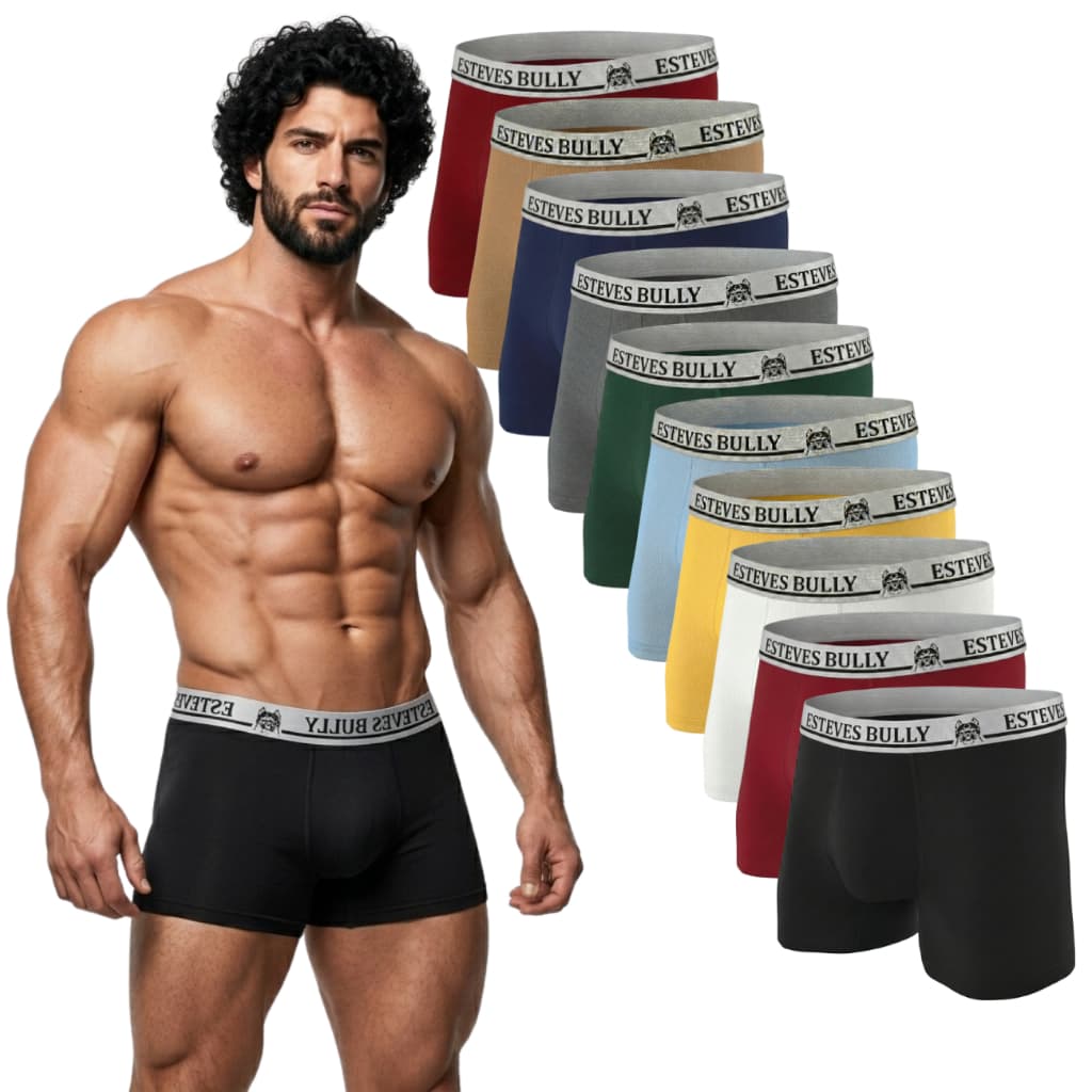 Kit de Cuecas Boxers Masculino Adulto Cueca Box Premium Com Forro 100% Algodão Antialérgico