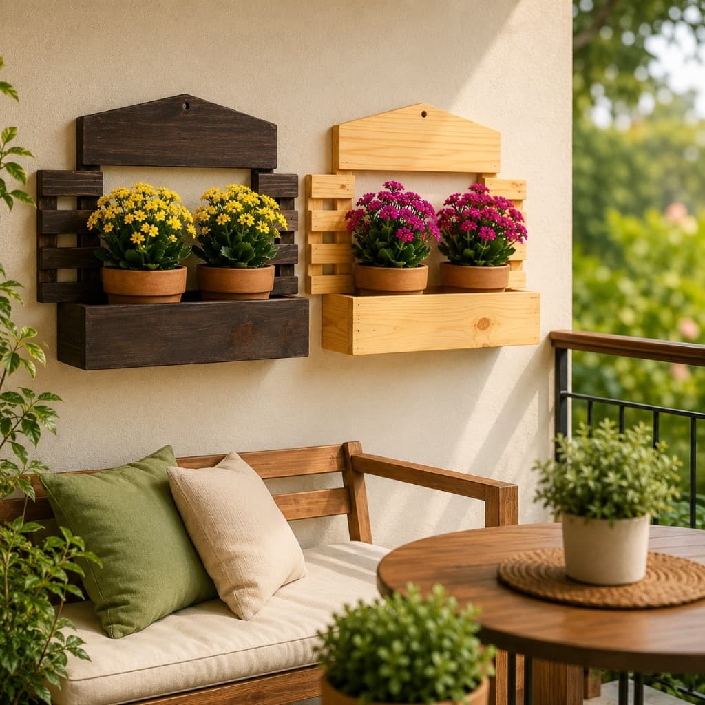 Suporte Para Vasos De Parede Madeira Rústico E Pinus Decoração Jardim