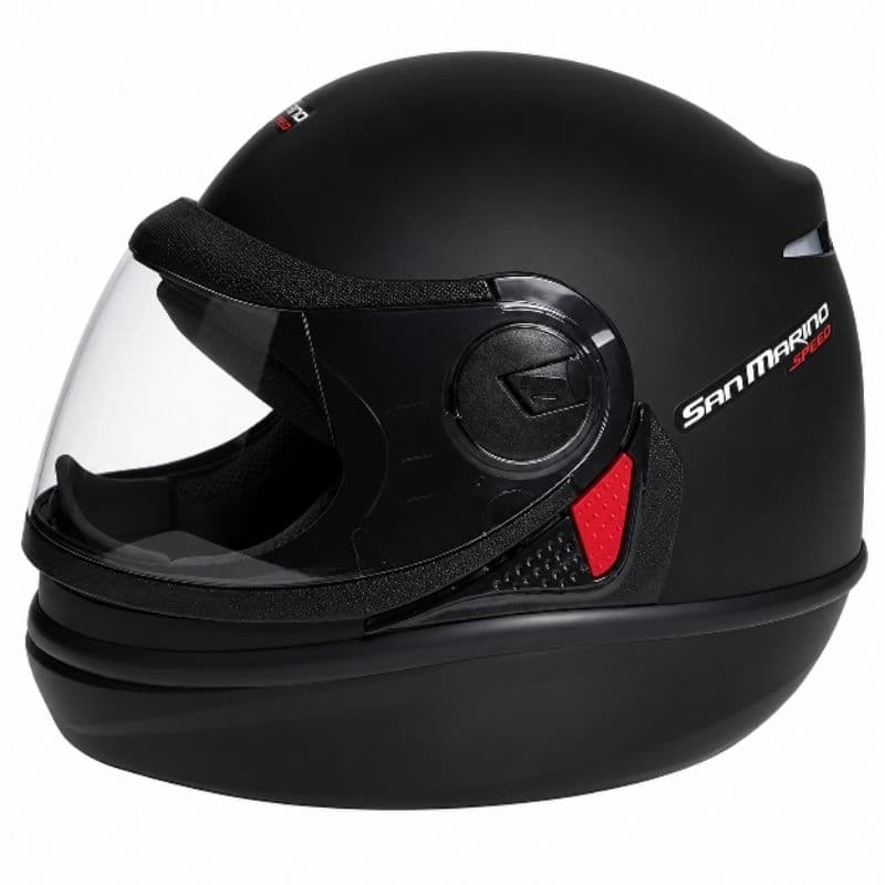 Capacete San Marino Novo Speed One Classic Automático Preto Fosco