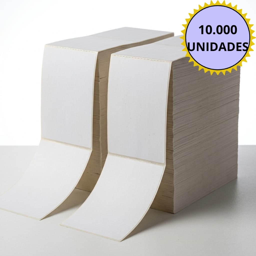 Etiqueta Térmica 10.000 Unid Resma 10x15 Branco Pronta Entrega Envio E-commerce