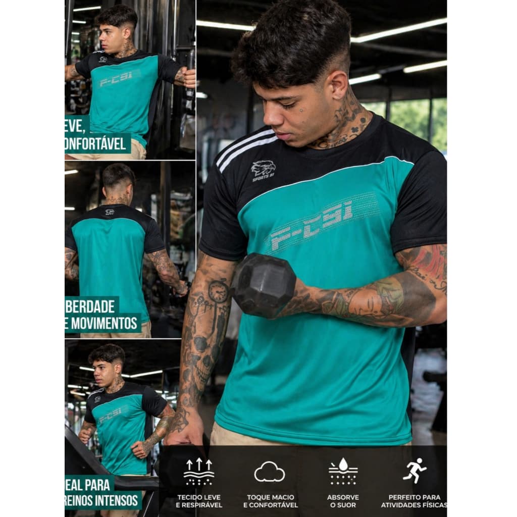 kit 4 Camiseta Masculina Poliester Manga Curta Esportiva estilo Academia Corrida Caminhada Passeio Oefrta