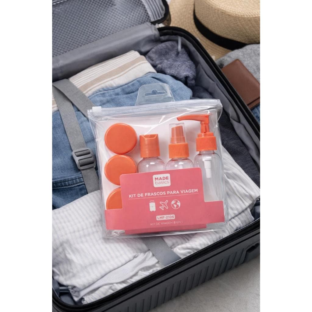 Kit  Frascos Organizadores Viagem Creme Cosméticos Mala Porta Shampoo Creme Gel Bolsa Condicionador