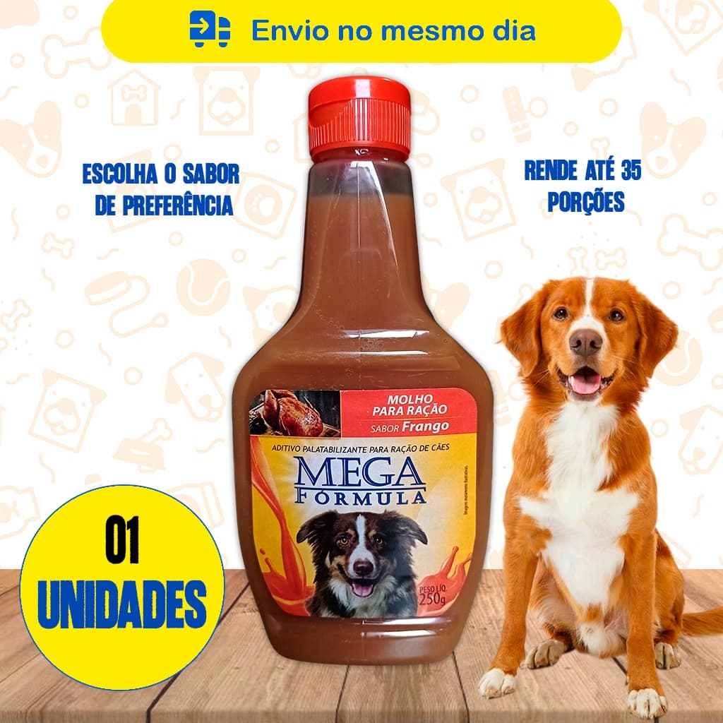 Molho Petisco Ração Cachorro Gato - 250g  Mega Formula Varios Sabores