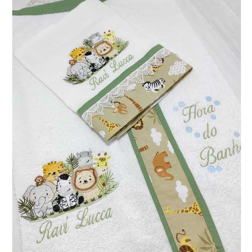 Kit Toalha de Banho para Bebê Personalizada com Nome | Macia| Enxoval de Bebê Toalha com Capuz + Toalha fralda