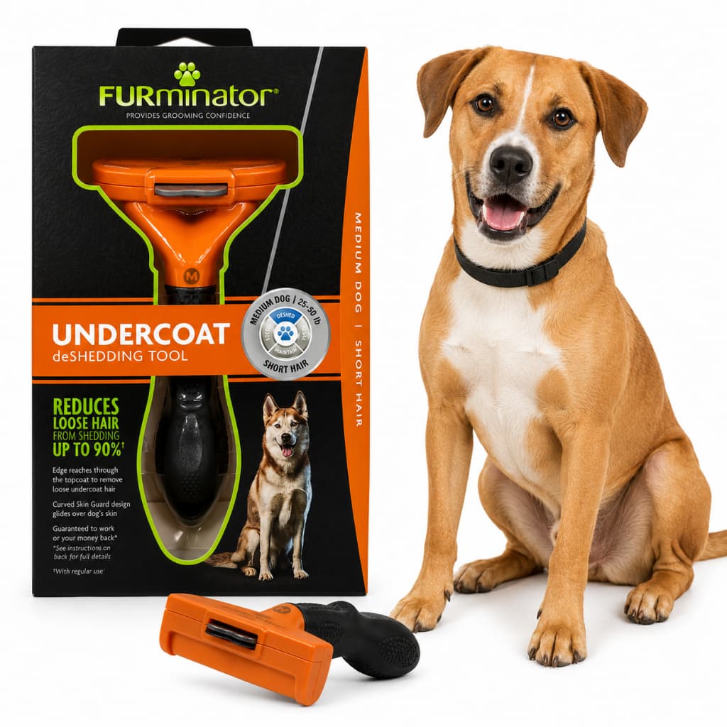 Rasqueadeira FURMINATOR Para Cães de  Porte Médio com Pelo Curto / Cor Laranja