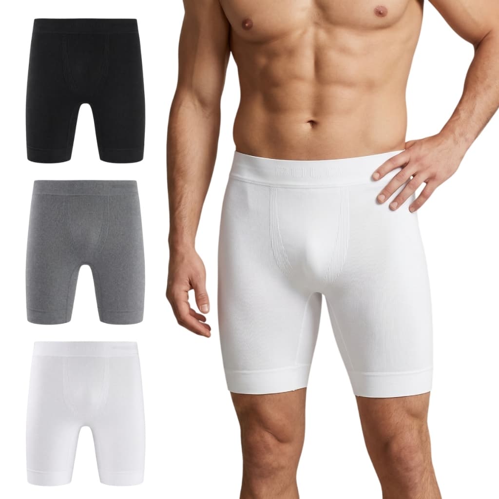Bermuda Térmica Long Leg Sem Costura Masculina Esportiva Compressão Microfibra Ciclismo Bike Corrida