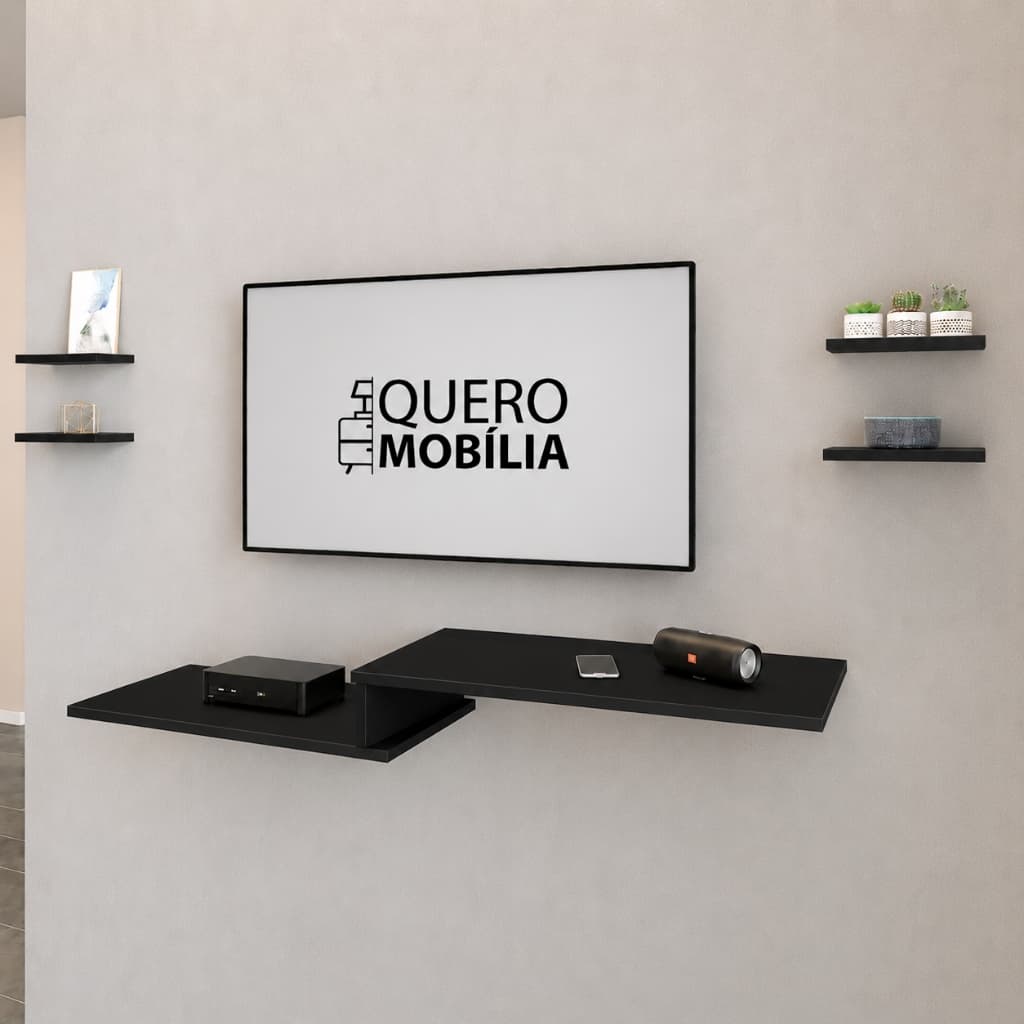 Rack Suspenso Para Quartos / Salas Com 4 Prateleiras