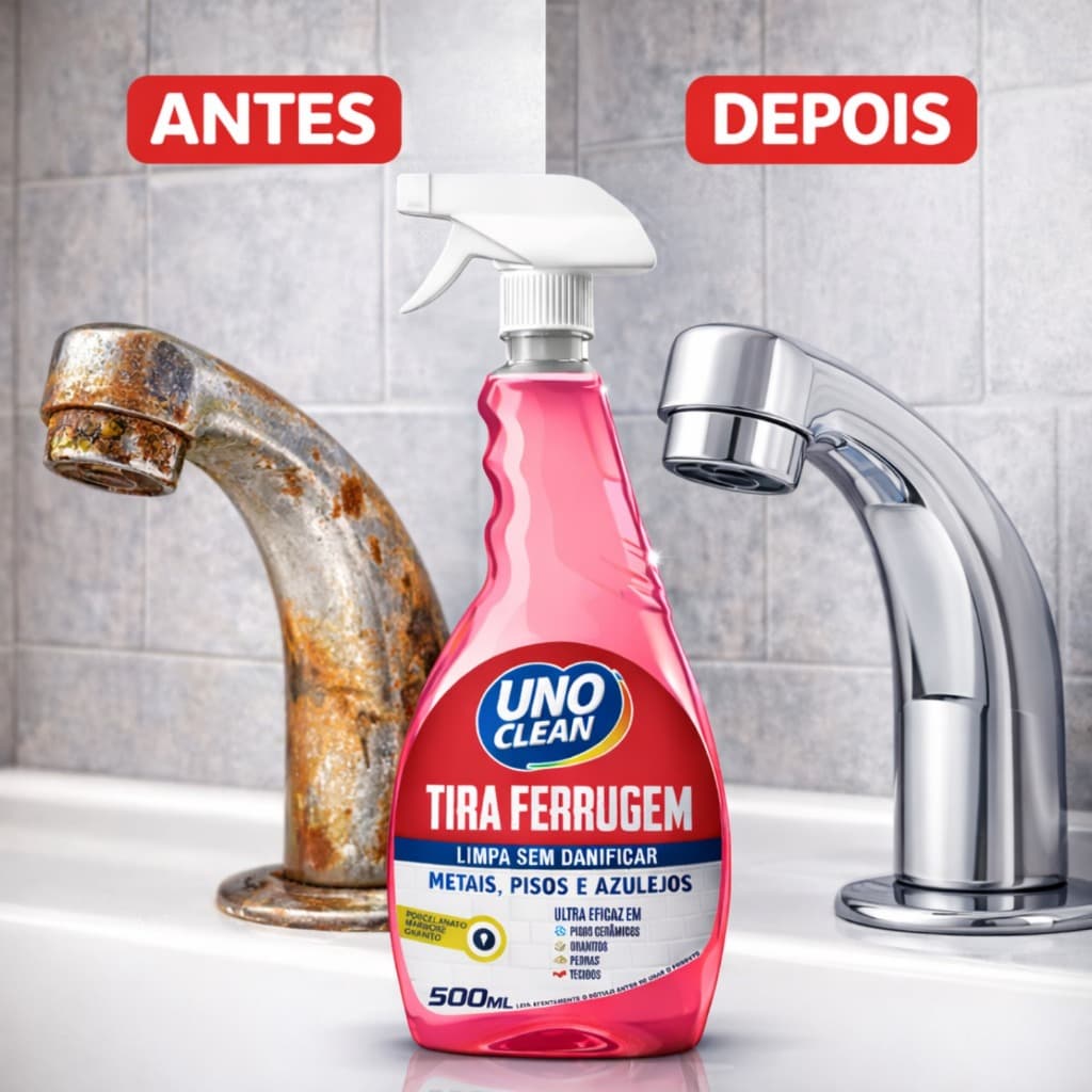 Tira Ferrugem Uno Clean 500ml – Limpeza Eficiente para Metais, Pisos e Azulejos