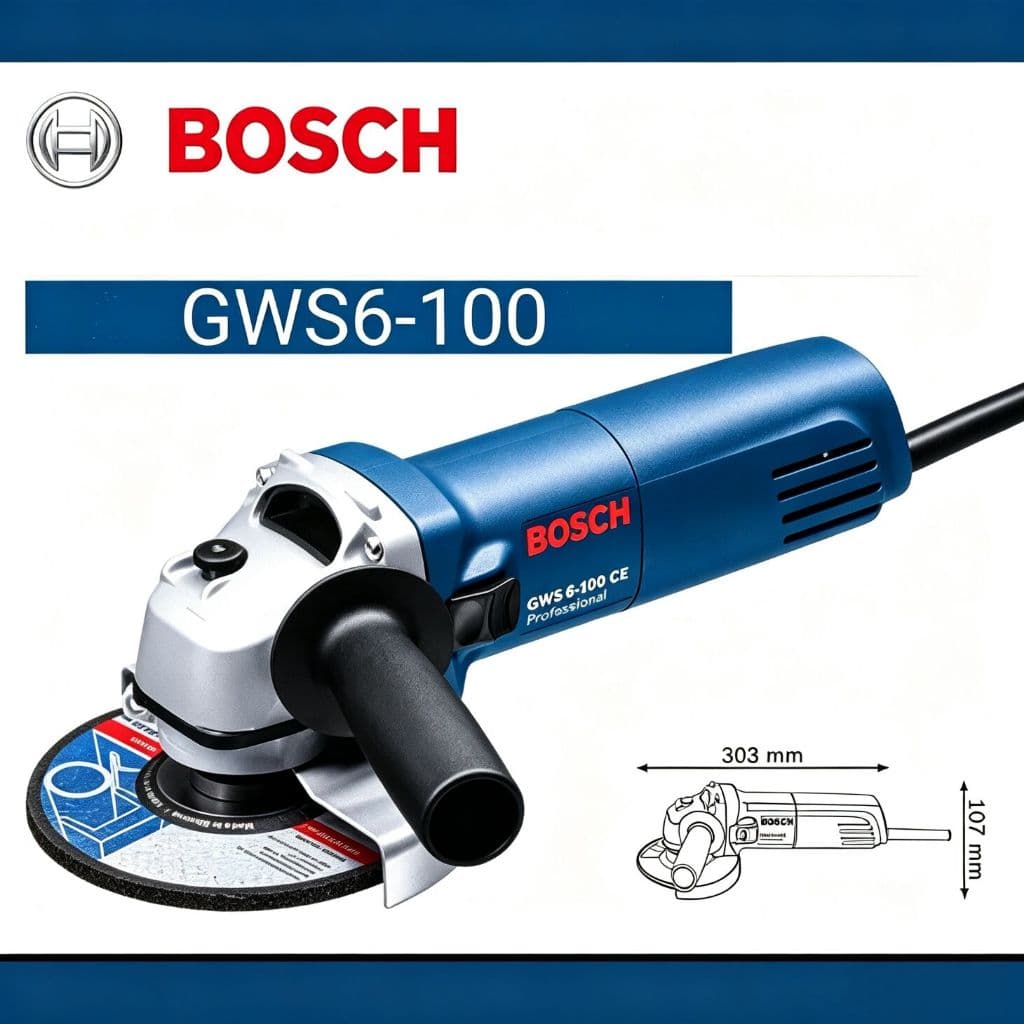 BOSCH GWS 6-100 Esmerilhadeira Lixadeira Angular 1000w 115mm 4.1/2 11000rpm