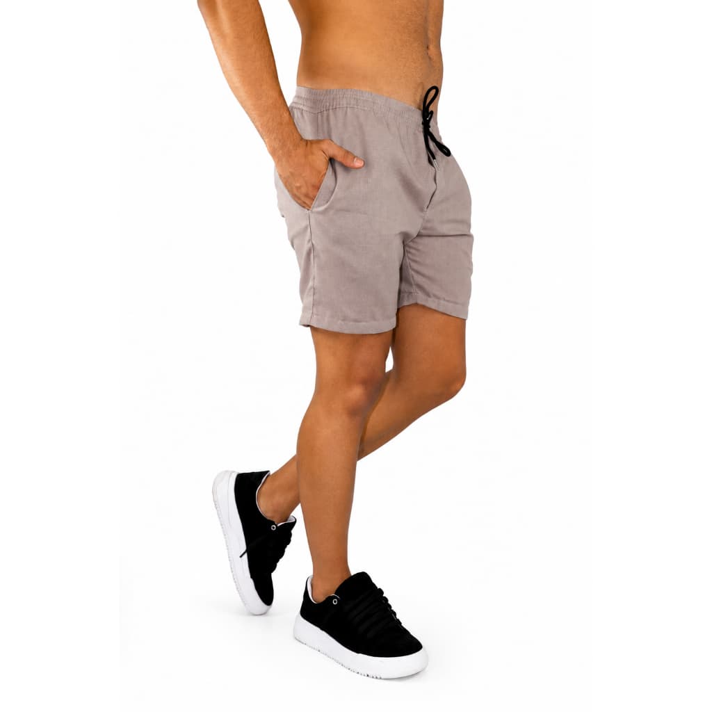 Short Linho Masculino Premium Estilo Mauricinho Moda Praia Verão | Casual | Cordão Ajustável Luxo