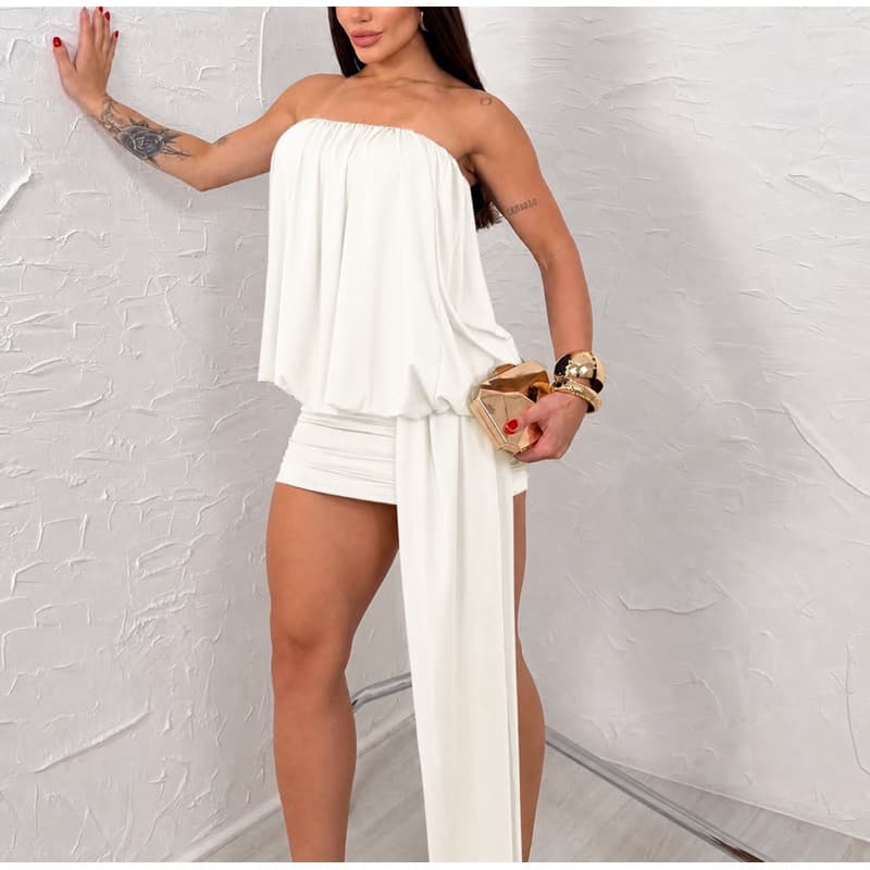 Vestido Feminino Tomara Que Caia Com Cauda Lateral Luxo Réveillon Festa Gringa