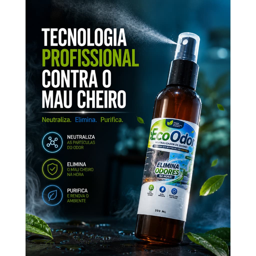 Neutralizador de Odores Elimina Cheiro Forte em Casa Carro 200ml