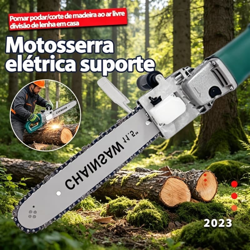 Adaptador Motoserra Esmerilhadeira Lixadeira 11.5" Corrente Afiada Alta Potência Corte Rápido Madeira E Galhos