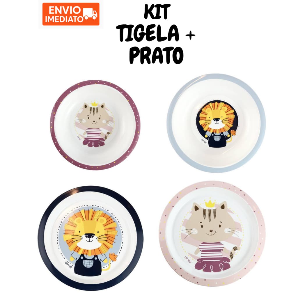 Kit Refeicao Infantil Bowl e Pratinho Introducao alimentar Refeição Tigela Crianca Menino Menina