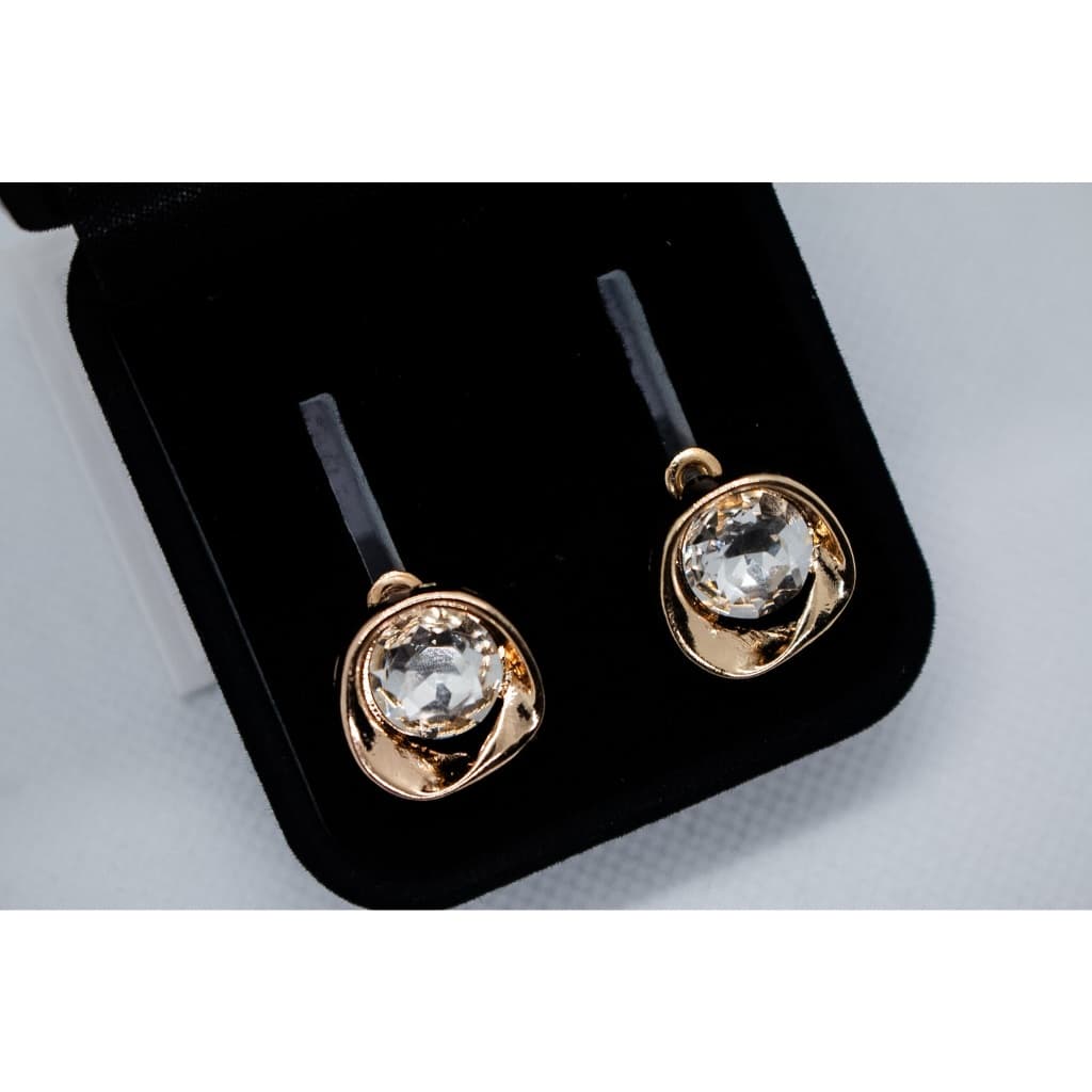 Brincos De Cristal Brilhante Vintage Geométrico Elegante Feminino