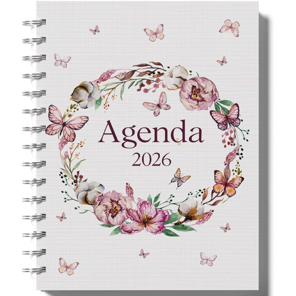 Agenda Cristã 2026 Feminina | Planejamento e Fé | Versículos Bíblicos | Capa Dura Borboleta