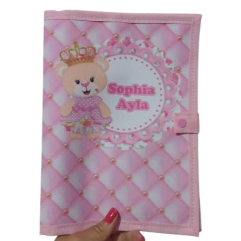 Porta documentos do bebê capa de caderneta de vacina personalizada