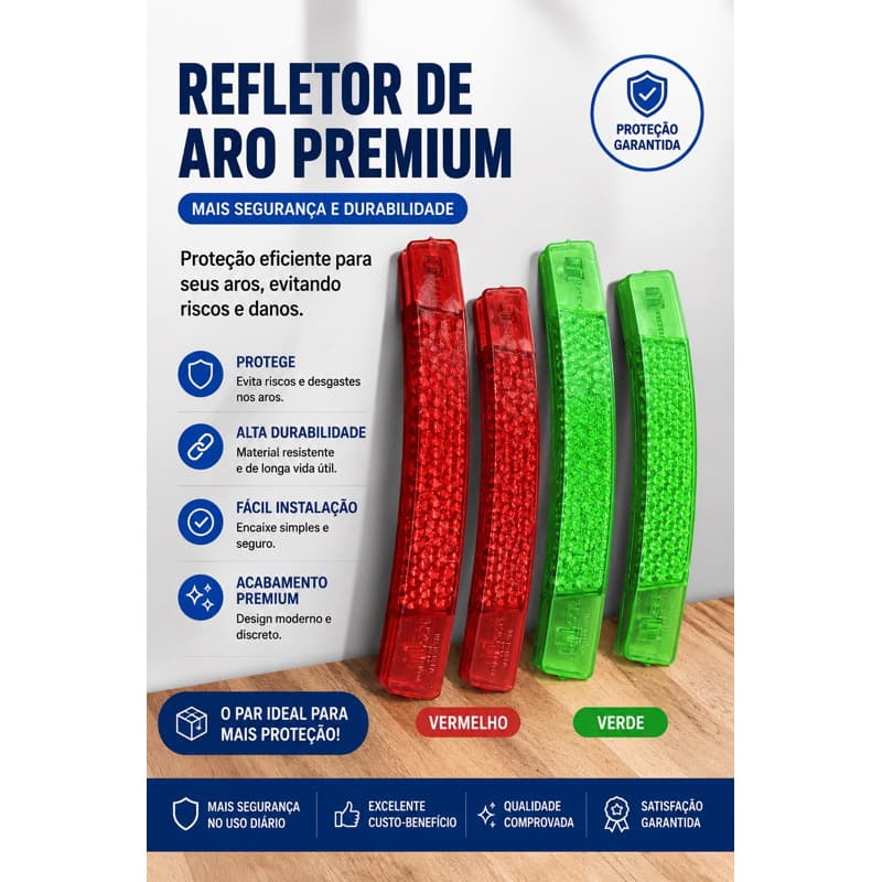 refletivo para raio bicicleta, olho de gato refletor 4pares vermelho ou verde