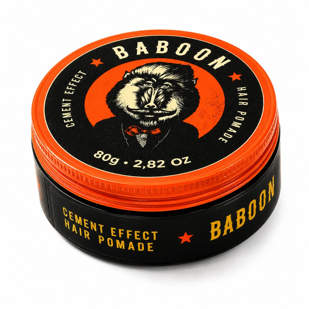 Cement Effect Hair Pomade Baboon - 80g Modeladora Cabelo Anti Frizz Hidratação Topete Fixação Forte