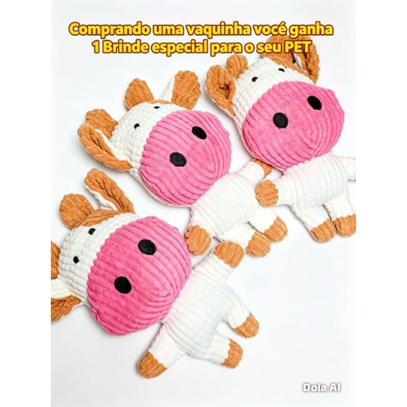 Pelúcia Pet vaquinha / Vaquinha com apito / Brinquedos pet / Brinquedos cachorro / Mordedor pet / Vaquinha pelúcia