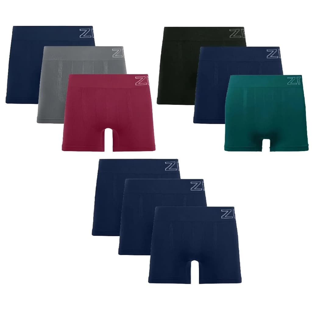 Kit 9 Cuecas Boxer Masculina Plus Size Sem Costura Zee Rucci Original Várias Cores