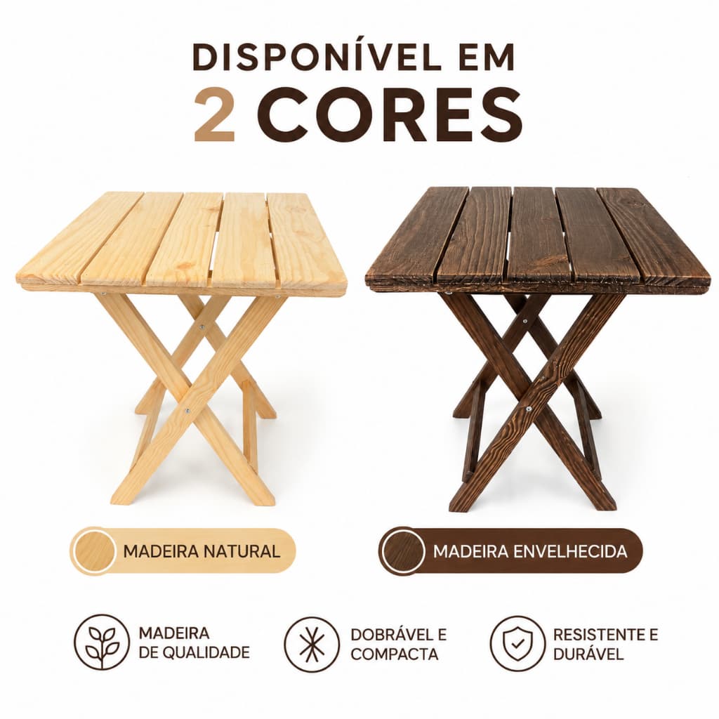 Mesa Ripada Dobrável Compacta para Área Gourmet e Varanda