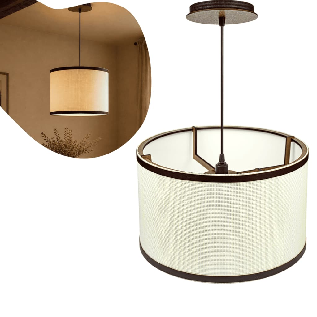 Cúpula Pendente De Teto Bella 34x25 Cm Lustre Sala Quarto Área Gourmet | Modelo Decoração Casa - Material MDF Bivolt