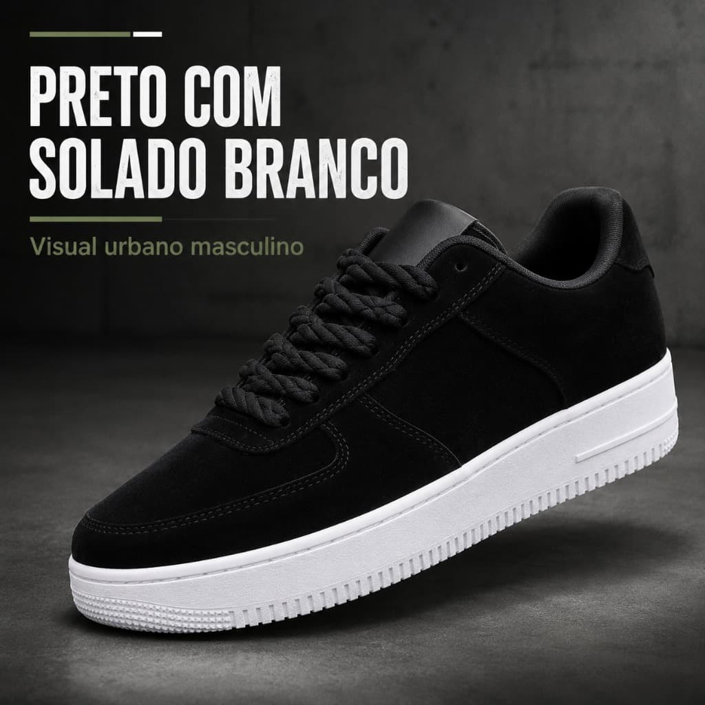 Tênis Streetwear Unissex Camurça Confortável Street Caminhada e Corrida Promoção Do 34 ao 43