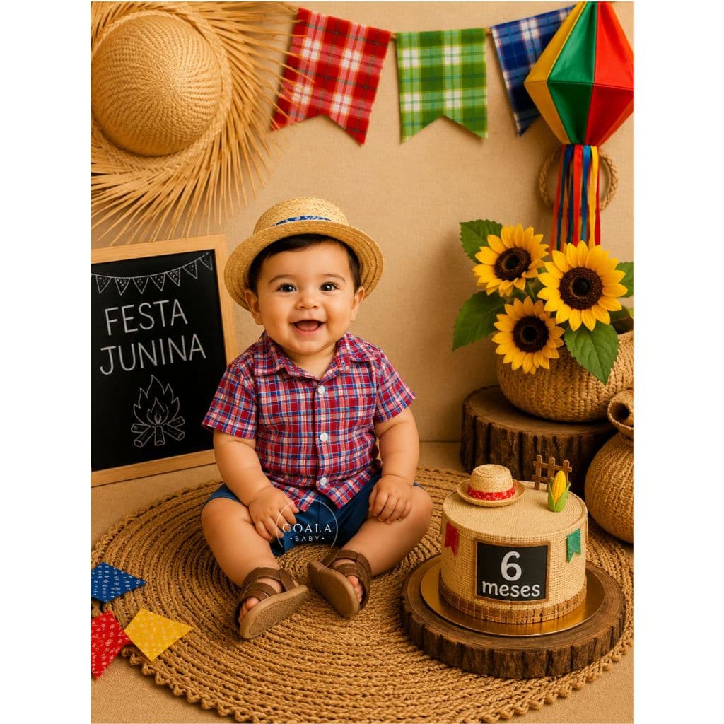Conjunto Junina Camisa Xadrez + Shorts