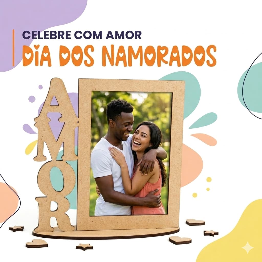 Kit 10 Porta Retrato Lembrancinha Amor Presente Dia Dos Namorados Festas Decoração