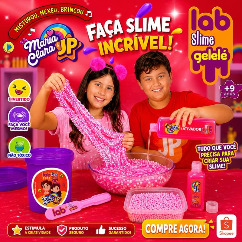 KIT FAZER SLIME Maria Clara e JP Sucesso garantido! - SLIME FAÇA VOCÊ MESMO MARIA CLARA E JP Gelelé