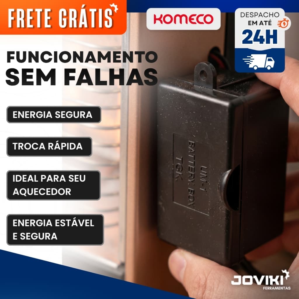 Caixa de Pilha Simples para Aquecedor Komeco