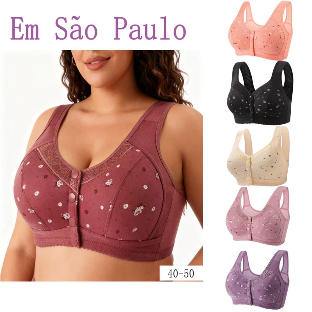 40-50 Tamanho popular Mais Colete De Meia-Idade E De Mães Idosas Estilo Frontal Fivela , Algodão Puro Sem Anel De