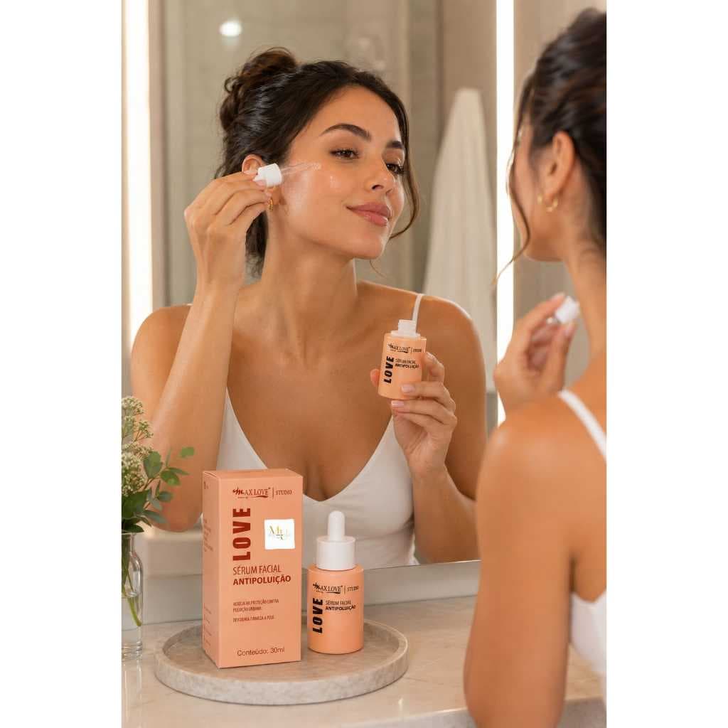 Sérum Facial Antipoluição Max Love 30ml – Pele de Porcelana, Hidratada e Protegida o Dia Todo
