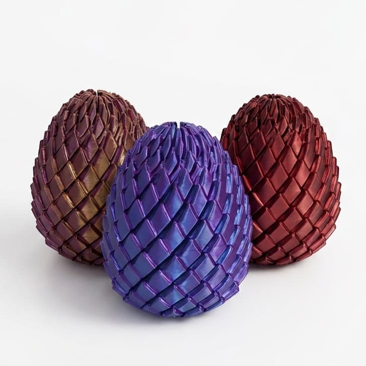 Ovo de Dragão Articulado Espiral Fidget Toy Impressão 3D em PLA Silk Brinquedo Sensorial