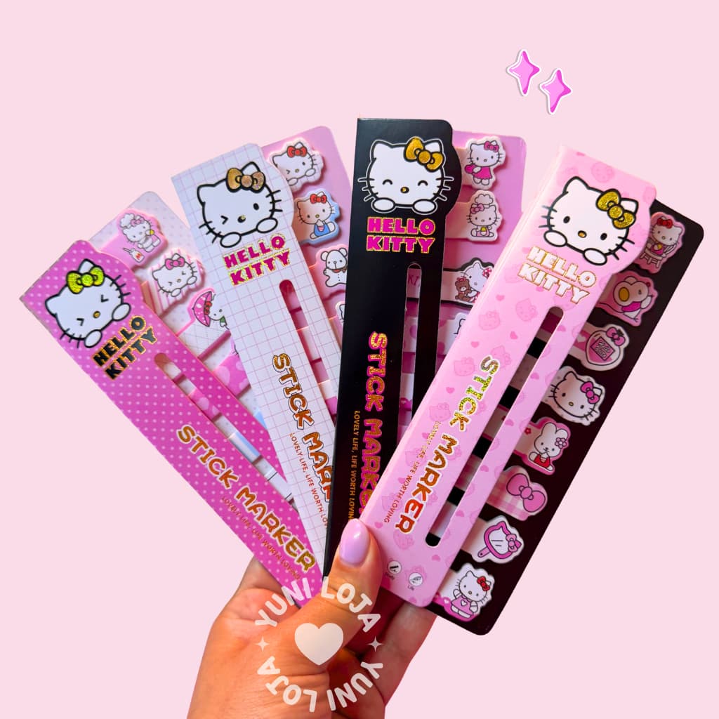 Marcador de Pagina Notas Adesivas Hello Kitty - Papelaria Hello Kitty