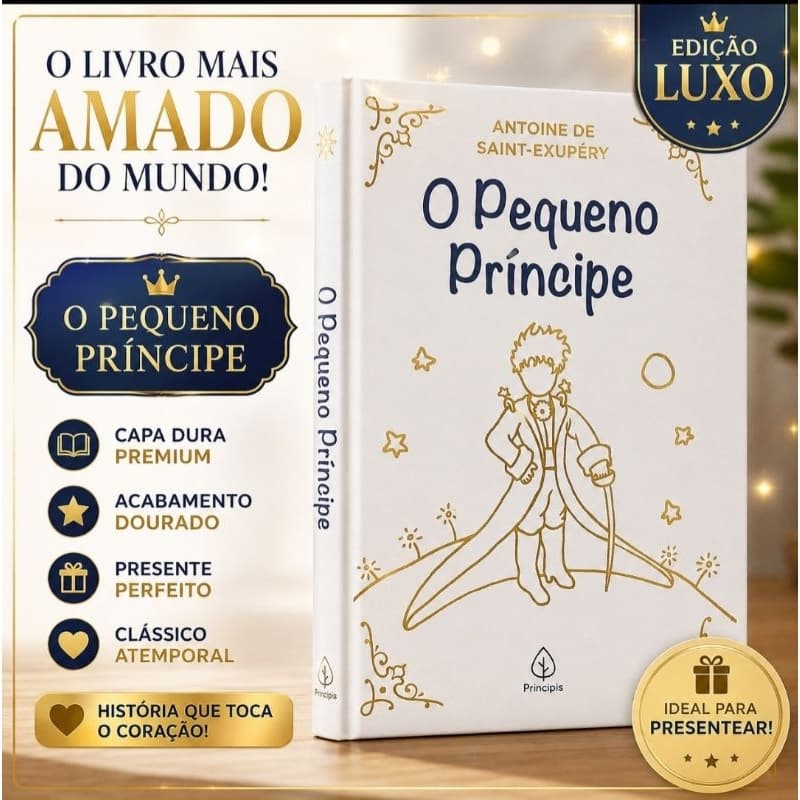 Livro O Pequeno Príncipe Capa Dura Elegante | Clássico Atemporal | Leitura | Colecionadores | Escolar