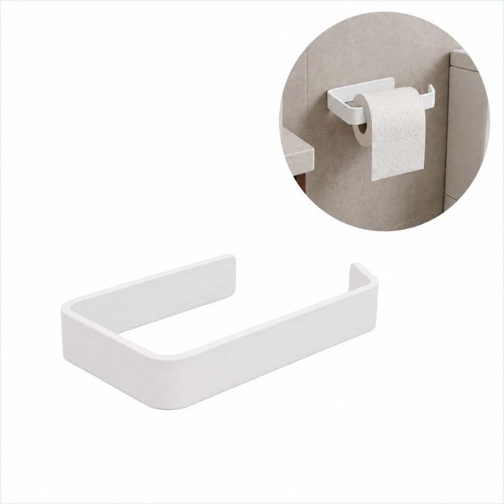 Suporte Porta Papel Higiênico Autoadesivo Premium Organizador Banheiro Fita Dupla Face