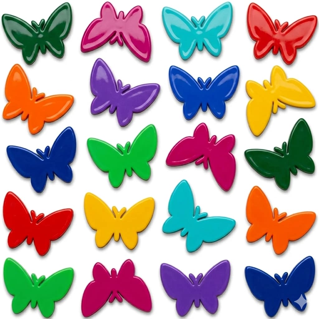 Kit 100 Mini Borboletas Plásticas Aplique 3x4cm Para Artesanato Lembrancinhas Decoração 3D Festas