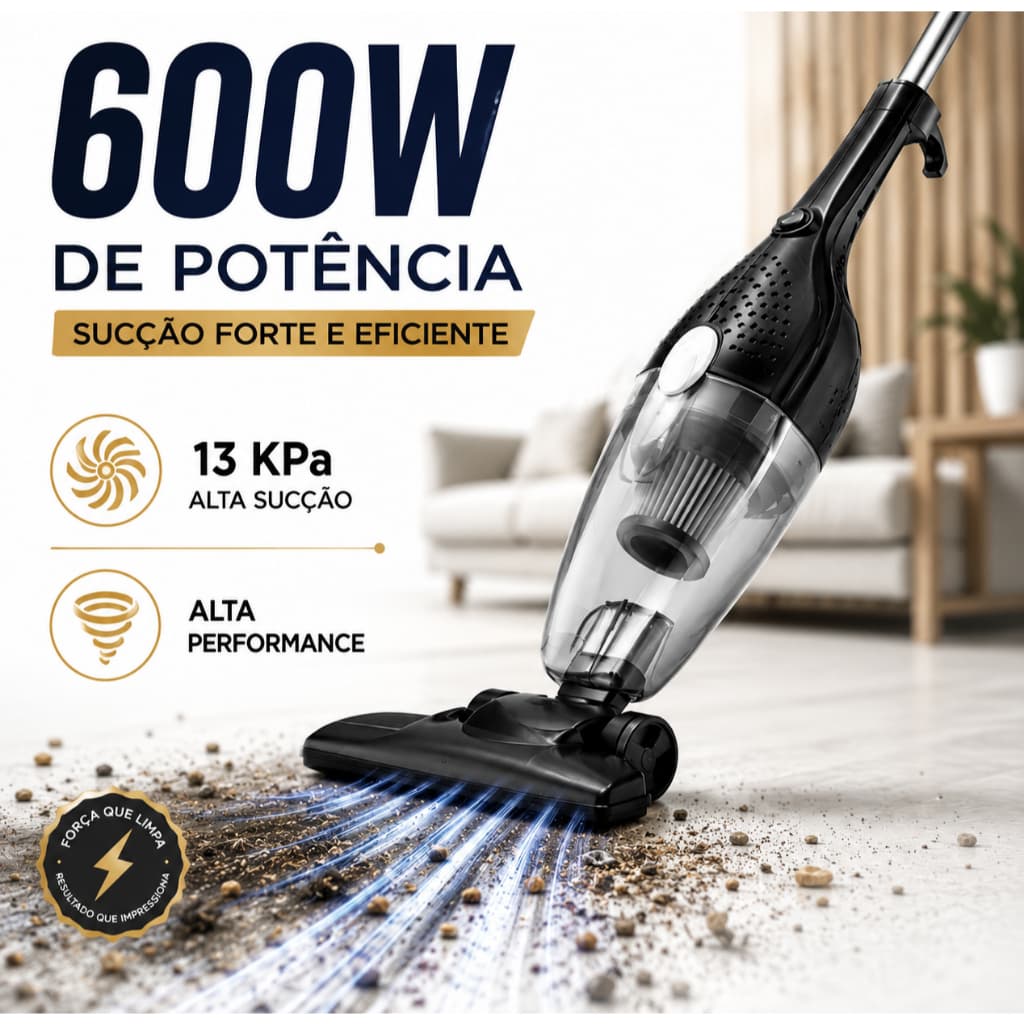 OFERTA -Aspirador De Pó Portatil Vertical Multifuncoes 2 Em 1 Alta Potencia 110v